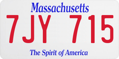 MA license plate 7JY715
