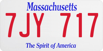MA license plate 7JY717