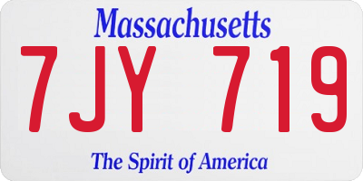 MA license plate 7JY719