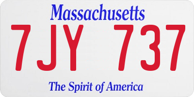 MA license plate 7JY737