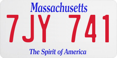 MA license plate 7JY741