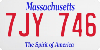 MA license plate 7JY746