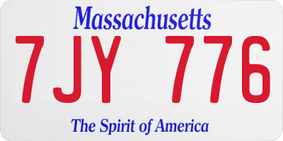 MA license plate 7JY776