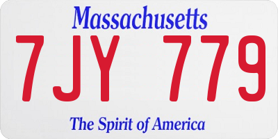 MA license plate 7JY779