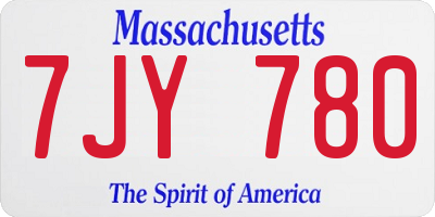 MA license plate 7JY780