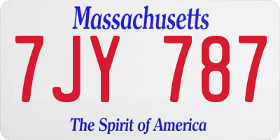 MA license plate 7JY787