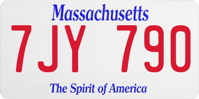 MA license plate 7JY790