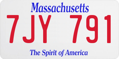 MA license plate 7JY791