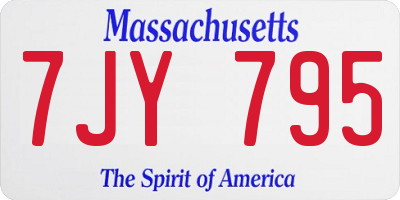 MA license plate 7JY795