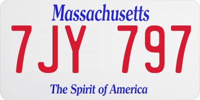 MA license plate 7JY797