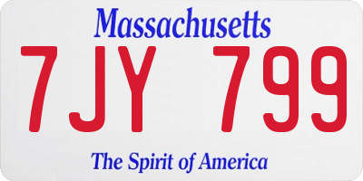 MA license plate 7JY799