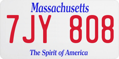 MA license plate 7JY808