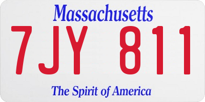 MA license plate 7JY811