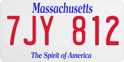 MA license plate 7JY812