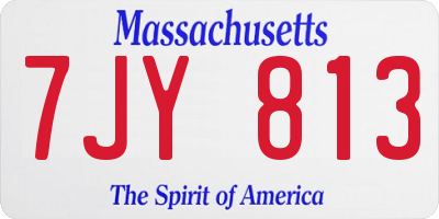 MA license plate 7JY813
