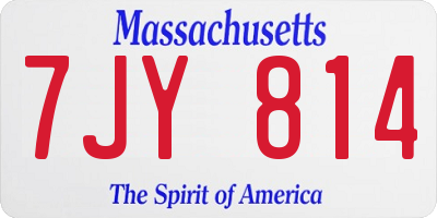 MA license plate 7JY814