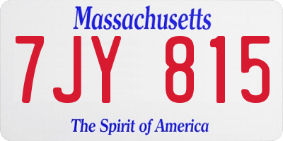 MA license plate 7JY815