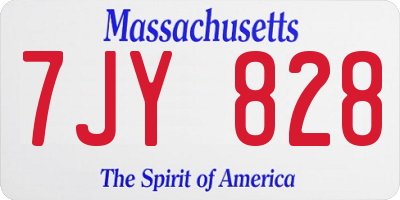 MA license plate 7JY828
