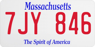 MA license plate 7JY846