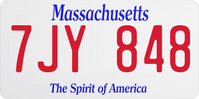 MA license plate 7JY848