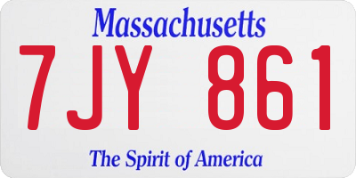 MA license plate 7JY861