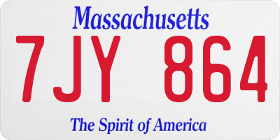 MA license plate 7JY864