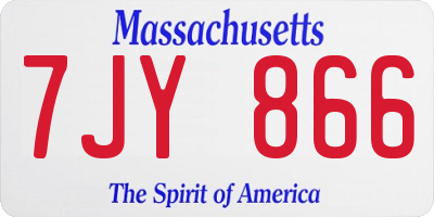 MA license plate 7JY866