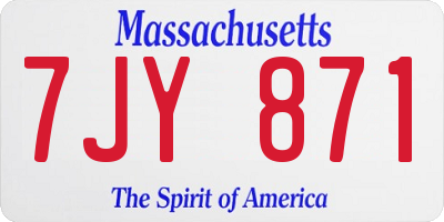 MA license plate 7JY871