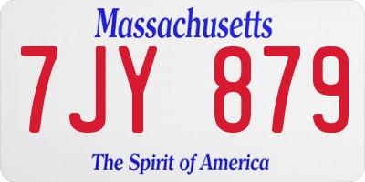 MA license plate 7JY879