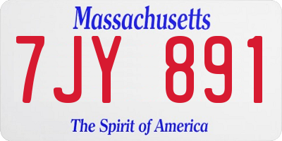 MA license plate 7JY891