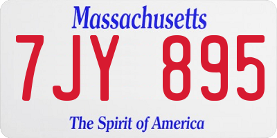 MA license plate 7JY895
