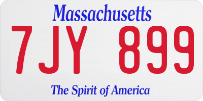 MA license plate 7JY899