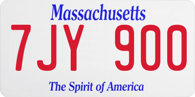 MA license plate 7JY900