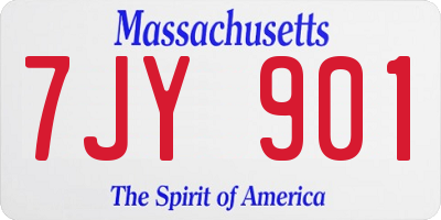 MA license plate 7JY901