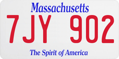 MA license plate 7JY902