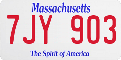 MA license plate 7JY903