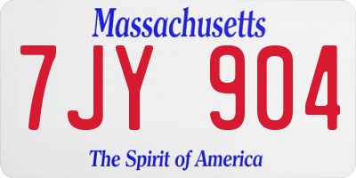 MA license plate 7JY904
