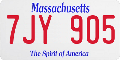 MA license plate 7JY905
