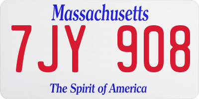 MA license plate 7JY908