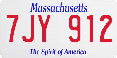 MA license plate 7JY912