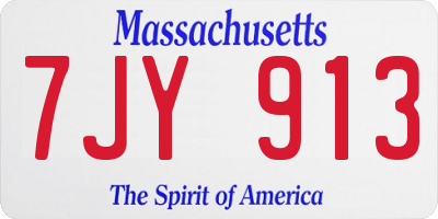 MA license plate 7JY913