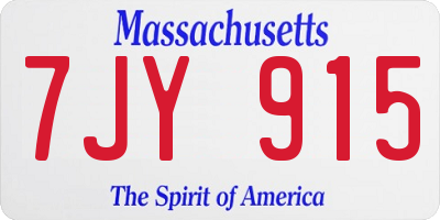 MA license plate 7JY915