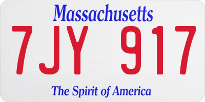 MA license plate 7JY917