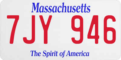 MA license plate 7JY946