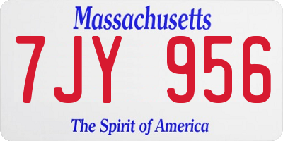 MA license plate 7JY956