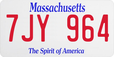 MA license plate 7JY964