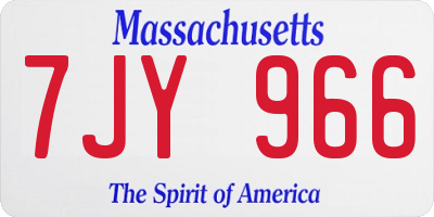 MA license plate 7JY966