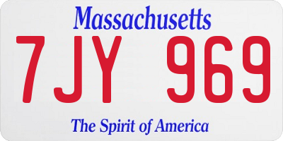 MA license plate 7JY969