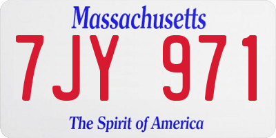 MA license plate 7JY971