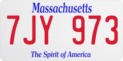 MA license plate 7JY973